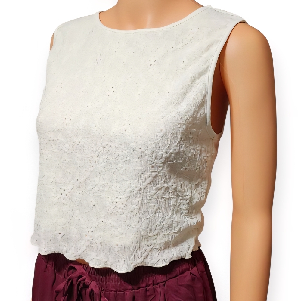 SHEIN White Floral Embroidered Tank Top - Picture 5 of 12